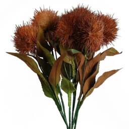 Leaf Globe Thistle Yellow Ball Artificial Flower Stem 70cm 6 Pack - Size: 70 x 15 x 15cm - Wilko - thumbnail 1