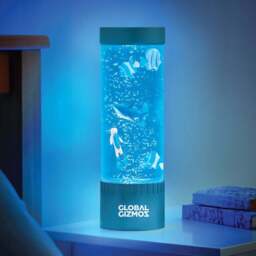 Global Gizmos Metallic Blue Scuba Diver Water Bubble Lamp 32cm - Size: 32 x 10 x 10cm - Wilko