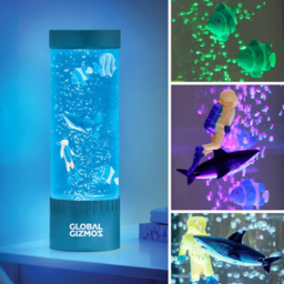 Global Gizmos Metallic Blue Scuba Diver Water Bubble Lamp 32cm - Size: 32 x 10 x 10cm - Wilko - thumbnail 6