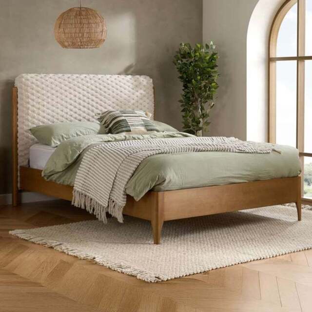 Birlea Hatti King Size Faux Fur Bed - White - Wilko - image 1