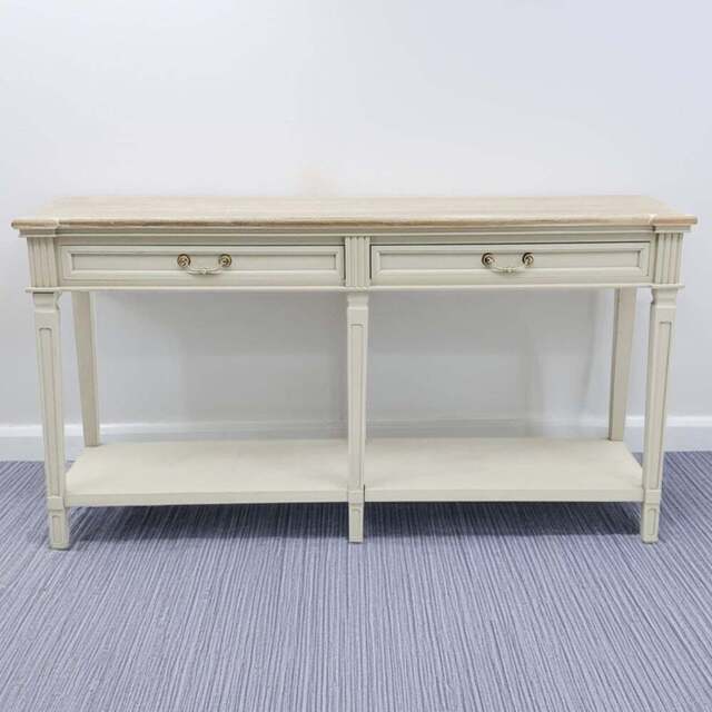 Acacia Home 2 Drawer Cream Console Table - Size: 78 x 150 x 40cm - Wilko - image 1