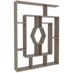 Decorotika Labrina 12 Shelf Cordoba Hexagonal Geometric Bookcase - Size: 134 x 134 x 22cm - Grey - Wilko - thumbnail 3