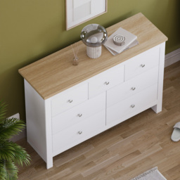 Vida Designs Arlington 7 Drawer White Shaker Style Chest of Drawers - Wilko - thumbnail 7