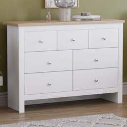Vida Designs Arlington 7 Drawer White Shaker Style Chest of Drawers - Wilko - thumbnail 1