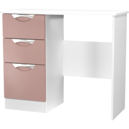 Crowndale Camden 3 Drawer Kobe Pink and White Vanity Dressing Table Ready Assembled - Size: #REF! - Kobe Pink & White - Wilko - thumbnail 4