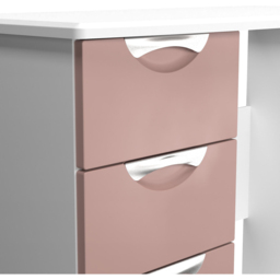 Crowndale Camden 3 Drawer Kobe Pink and White Vanity Dressing Table Ready Assembled - Size: #REF! - Kobe Pink & White - Wilko - thumbnail 6