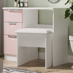 Crowndale Camden 3 Drawer Kobe Pink and White Vanity Dressing Table Ready Assembled - Size: #REF! - Kobe Pink & White - Wilko