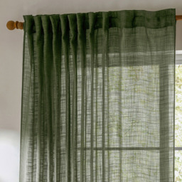 Yard Cirrus Sheer Tab Top Forest Curtain Panel 250 x 290cm - Size: W 250 x D 290cm - Green - Wilko - thumbnail 3