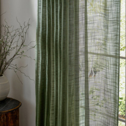 Yard Cirrus Sheer Tab Top Forest Curtain Panel 250 x 290cm - Size: W 250 x D 290cm - Green - Wilko - thumbnail 5