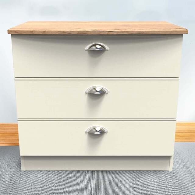 Crowndale Victoria 3 Drawer Cream Ash and Oak Chest of Drawer - Wilko - image 1