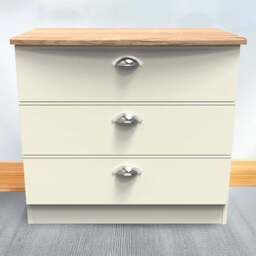 Crowndale Victoria 3 Drawer Cream Ash and Oak Chest of Drawer - Wilko
