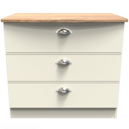 Crowndale Victoria 3 Drawer Cream Ash and Oak Chest of Drawer - Wilko - thumbnail 3