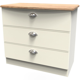 Crowndale Victoria 3 Drawer Cream Ash and Oak Chest of Drawer - Wilko - thumbnail 5