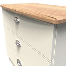 Crowndale Victoria 3 Drawer Cream Ash and Oak Chest of Drawer - Wilko - thumbnail 7