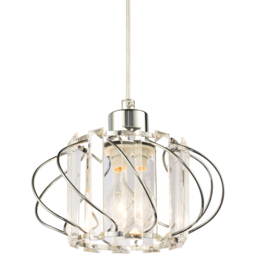 Happy Homewares Pendant Lamp Shade with Clear Acrylic Prim - Size: 19 x 19 x 19cm - Silver - Wilko - thumbnail 4
