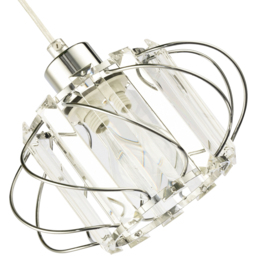 Happy Homewares Pendant Lamp Shade with Clear Acrylic Prim - Size: 19 x 19 x 19cm - Silver - Wilko - thumbnail 6