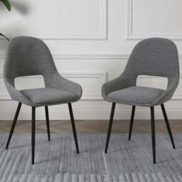 Pebble Set of 2 Light Grey Boucle Dining Chair - Home Garden Direct - Wilko - thumbnail 1