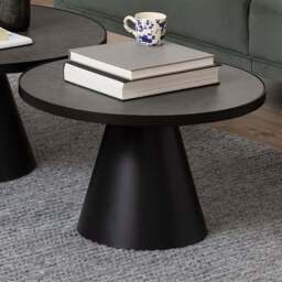 Florence Soli Round Black Ceramic Coffee Table - Size: 40 x 65.7 x 65.7cm - Furniture To Go - Wilko - thumbnail 1