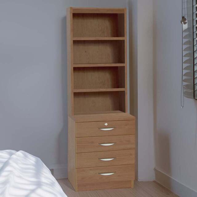 R White Cabinets 4 Drawer 4 Shelf Brown Chest of Drawers - Wilko - image 1