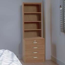 R White Cabinets 4 Drawer 4 Shelf Brown Chest of Drawers - Wilko - thumbnail 1