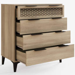 GFW Ezra 4 Drawer Oak Chest of Drawers - Brown - Wilko - thumbnail 5