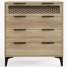 GFW Ezra 4 Drawer Oak Chest of Drawers - Brown - Wilko - thumbnail 4