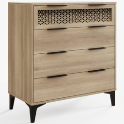 GFW Ezra 4 Drawer Oak Chest of Drawers - Brown - Wilko - thumbnail 3