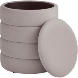 GFW Klara Grey Soft Velvet Storage Stool - Size: 43 x 36 x 36cm - Wilko - thumbnail 4