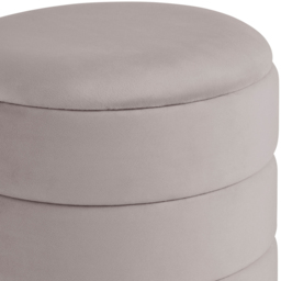 GFW Klara Grey Soft Velvet Storage Stool - Size: 43 x 36 x 36cm - Wilko - thumbnail 5