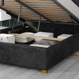 Aspire Hepburn Super King Black Mirazzi Velvet Ottoman Bed - Aspire Beds - Wilko - thumbnail 4