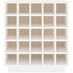 vidaXL 25 Bottle White Freestanding Wine Cabinet - Size: 61 x 55.5 x 34cm - Wilko - thumbnail 5