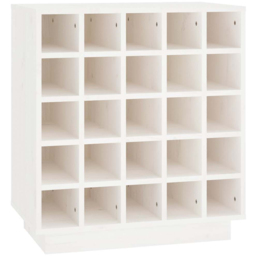 vidaXL 25 Bottle White Freestanding Wine Cabinet - Size: 61 x 55.5 x 34cm - Wilko - thumbnail 3