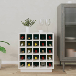vidaXL 25 Bottle White Freestanding Wine Cabinet - Size: 61 x 55.5 x 34cm - Wilko - thumbnail 6