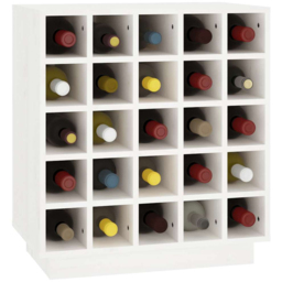 vidaXL 25 Bottle White Freestanding Wine Cabinet - Size: 61 x 55.5 x 34cm - Wilko - thumbnail 4