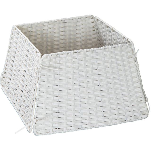 Samuel Alexander White Foldable Faux Rattan Christmas Tree Skirt 47cm - Size: 30 x 47 x 46cm - Wilko - image 1