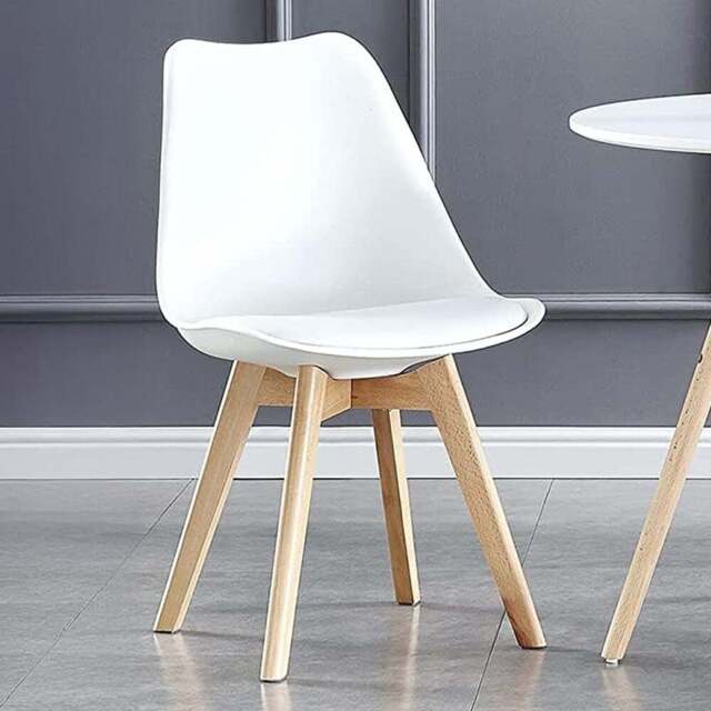 Eva Set of 2 White Padded Dining Chairs - MCC - Wilko - image 1