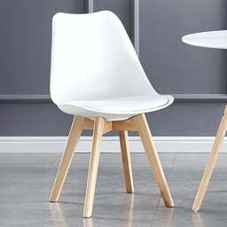 Eva Set of 2 White Padded Dining Chairs - MCC - Wilko