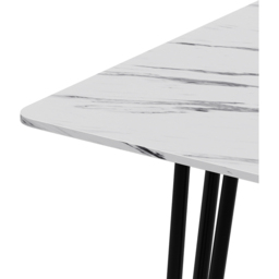 Living and Home 4 Seater Marble Effect Dining Table Grey and White - White + Black - Wilko - thumbnail 5