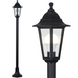ValueLights Mayfair Black Warm White Bulb Bollard Light with - Size: 120 x 17 x 16.5cm - Wilko - thumbnail 3
