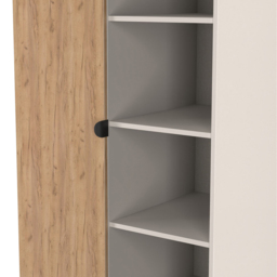 Crowndale Bora Single Door 6 Shelf Gold Oak and Kashmir Double Wardrobe - Cream - Wilko - thumbnail 7