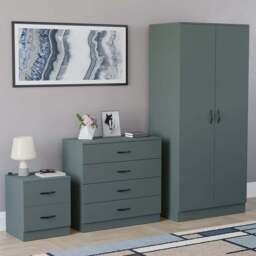 VIDA DESIGNS Riano Green 3 Piece Bedroom Furniture Set - Jasper Green - Wilko