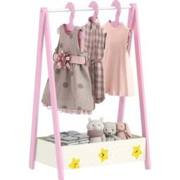 AIYAPLAY Pink Baby Clothing Rack with Hangers - Size: 98.5 x 41 x 63cm - Wilko - thumbnail 1