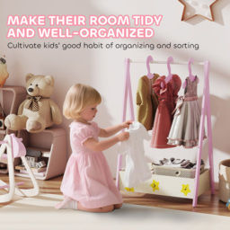 AIYAPLAY Pink Baby Clothing Rack with Hangers - Size: 98.5 x 41 x 63cm - Wilko - thumbnail 7