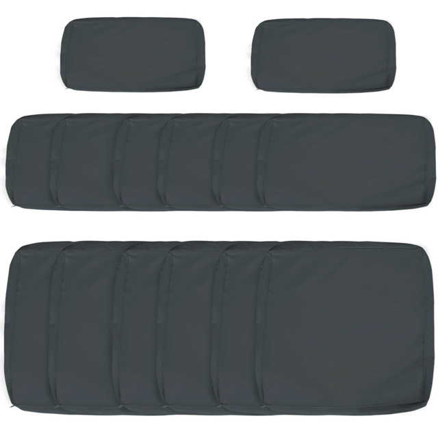 Outsunny Dark Grey Garden Rattan Sofa Cushion Cover 14 Pack - Size: 14 Piece - Wilko - image 1
