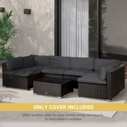 Outsunny Dark Grey Garden Rattan Sofa Cushion Cover 14 Pack - Size: 14 Piece - Wilko - thumbnail 7