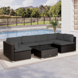 Outsunny Dark Grey Garden Rattan Sofa Cushion Cover 14 Pack - Size: 14 Piece - Wilko - thumbnail 3