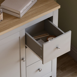 Vida Designs Arlington Single Door 3 Drawer Grey Sideboard - Size: 35 x 79 x 80cm - Wilko - thumbnail 4