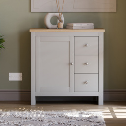 Vida Designs Arlington Single Door 3 Drawer Grey Sideboard - Size: 35 x 79 x 80cm - Wilko - thumbnail 7