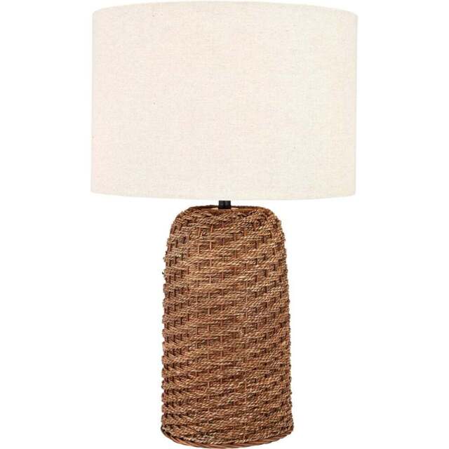 Pacific Lifestyle Andros Brown Woven Seagrass Table Lamp - Wilko - image 1