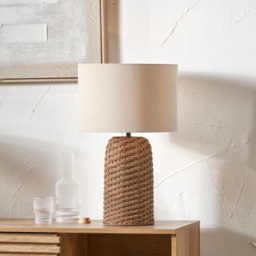 Pacific Lifestyle Andros Brown Woven Seagrass Table Lamp - Wilko - thumbnail 3